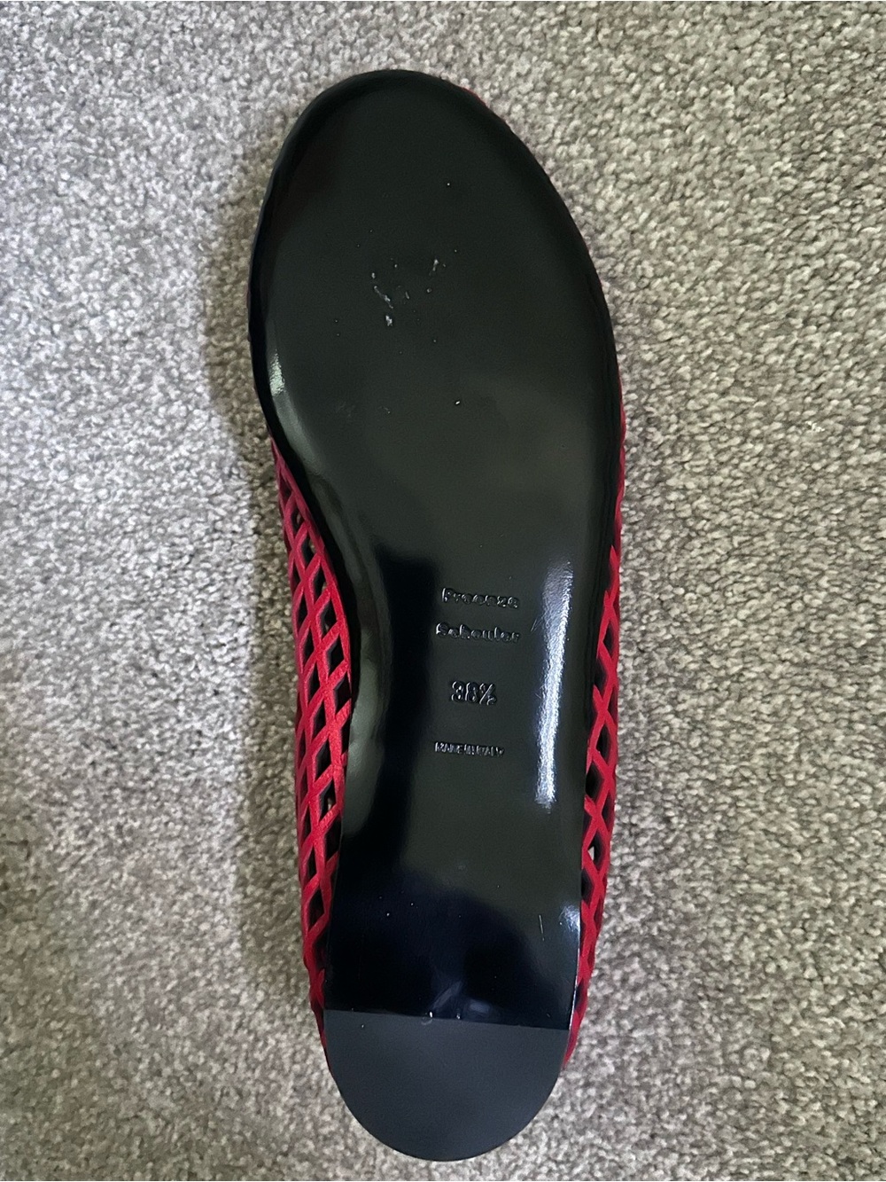 Proenza Schouler Red Tee Perforated Ballet Flats - Picture 10 of 10